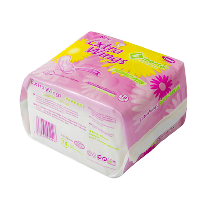 cojines menstruales impermeables orgánicos de envoltorio de las servilletas sanitarias PE del algodón de 300m m