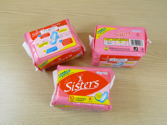 El embalaje de la servilleta sanitaria rellena los cojines menstruales de la tela absorbente impermeable