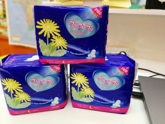 OEM femenino menstrual natural de la servilleta sanitaria del uso de la noche de la higiene de los cojines sanitarios