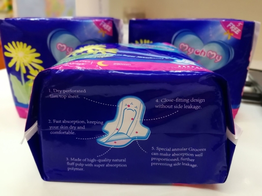 OEM femenino menstrual natural de la servilleta sanitaria del uso de la noche de la higiene de los cojines sanitarios