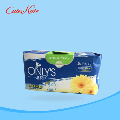 embalaje fácil menstrual suave de señora Anion Pads Quick de la absorbencia de los cojines de 270m m